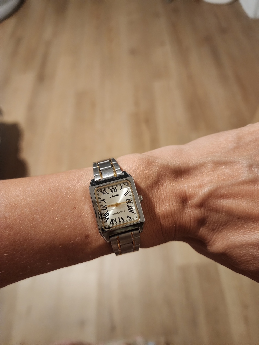 Casio Two-Tone Silver and Gold Rectangular Watch